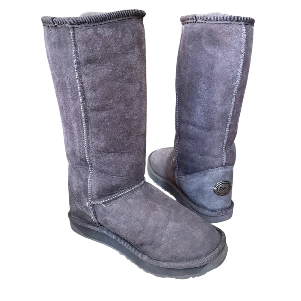 EMU Australia Gray  Women's Suede Waterproof Sheepskin Boots US W 6/ M5